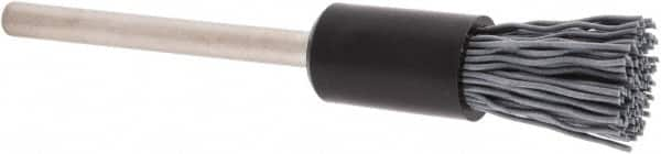 Weiler - 500 Grit, 5/16" Brush Diam, Crimped, End Brush - Super Fine Grade, 1/8" Diam Shank, 25,000 Max RPM - Caliber Tooling