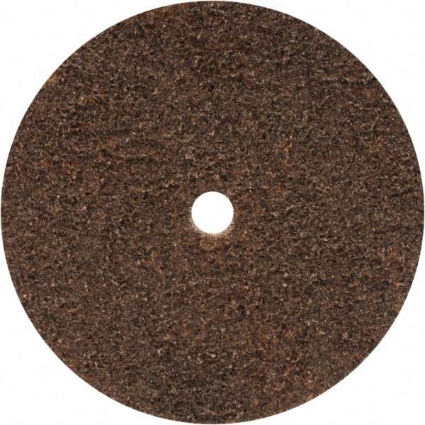 WALTER Surface Technologies - 4-1/2" Coarse Grade Aluminum Oxide Deburring Disc - 7/16" Center Hole, Hook & Loop Connection, Tan, 11,000 Max RPM - Caliber Tooling