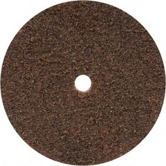 WALTER Surface Technologies - 4-1/2" Coarse Grade Aluminum Oxide Deburring Disc - 7/16" Center Hole, Hook & Loop Connection, Tan, 11,000 Max RPM - Caliber Tooling