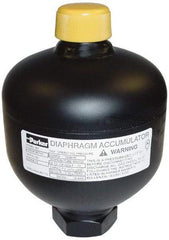 Parker - 170 Lb. Capacity, 3,620 psi Max Working Pressure, 10.47" High, Hydrin Diaphragm Accumulator - 6.63" Diam, 8 SAE Port Thread - Caliber Tooling