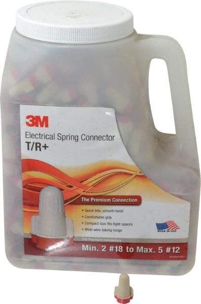 3M - 2, 18 to 5, 12 AWG, 600 Volt, Flame Retardant, Wing Twist on Wire Connector - Red & Tan, 221°F - Caliber Tooling