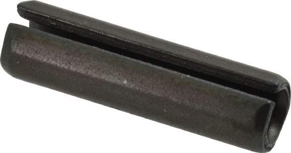 Made in USA - 3/8" Diam x 1-3/8" Long Slotted Spring Pin - Grade 1070-1090 Alloy Steel, Black Oxide Finish - Caliber Tooling