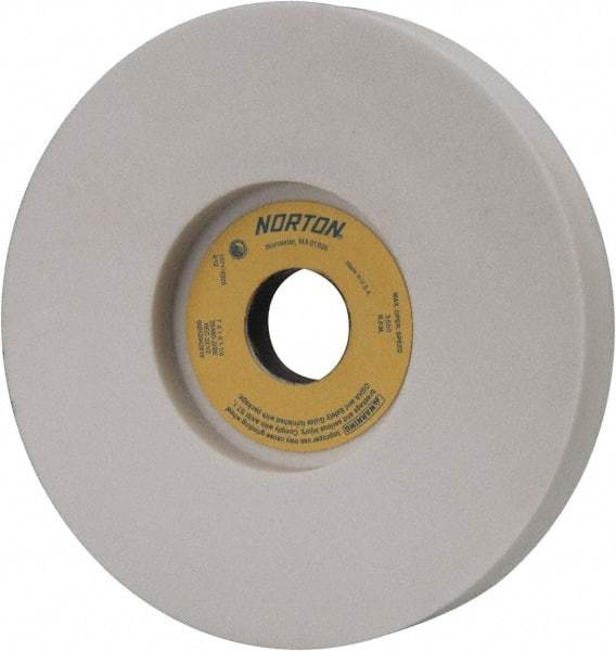 Norton - 7" Diam x 1-1/4" Hole x 1" Thick, J Hardness, 60 Grit Surface Grinding Wheel - Aluminum Oxide, Type 5, Medium Grade, 3,600 Max RPM, Vitrified Bond, One-Side Recess - Caliber Tooling