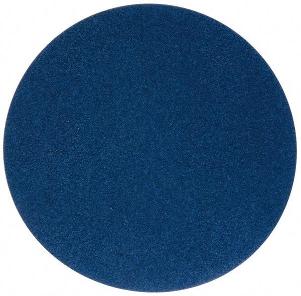 Norton - 16" Diam, 60 Grit Zirconia Alumina Adhesive PSA Disc - Coarse Grade, Blue, Y Weighted Backing, Flexible - Caliber Tooling