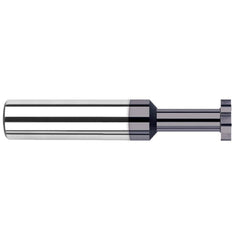 Woodruff Keyseat Cutter: 0.5″ Cut Dia, 0.062″ Cut Width, 1/2″ Shank Dia, Straight Tooth 3″ OAL, 8 Teeth, Solid Carbide, AlTiN Finish