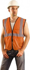 OccuNomix - Size 2X/3XL High Visibility Orange Mesh General Purpose Vest - Zipper Closure, 1 Pocket, Polyester - Caliber Tooling