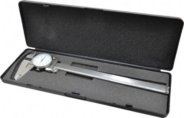 Value Collection - 0" to 8" Range, 0.001" Graduation, 0.1" per Revolution, Dial Caliper - White Face - Caliber Tooling