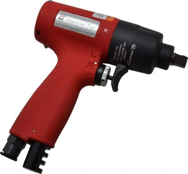 Universal Tool - 3/8" Drive, 10,000 RPM, 10 to 75 Ft/Lb Torque Impact Wrench - Pistol Grip Handle, 1,700 IPM, 5 CFM, 90 psi, 1/4" NPT Inlet - Caliber Tooling