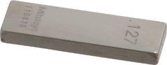 Mitutoyo - 0.127" Rectangular Steel Gage Block - Accuracy Grade 0, Includes Certificate of Inspection - Caliber Tooling