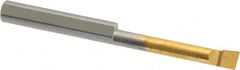 Accupro - 0.16" Min Bore Diam, 1" Max Bore Depth, 3/16 Shank Diam, Boring Bar - Right Hand Cut, Solid Carbide, TiN Finish - Exact Industrial Supply