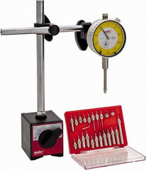 Value Collection - 0.001" Graduation, Indicator & Base Kit - 0.001 Inch Graduation, Includes Indicator, Magnetic Base, Point Set - Caliber Tooling