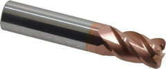 Accupro - 3/8", 4 Flute, Single End, Solid Carbide, 0.06" Corner Radius End Mill - 2" OAL, 40° Helix, Right Hand Flute, 5/8" LOC, Right Hand Cut - Caliber Tooling