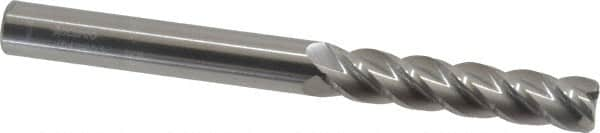 Accupro - 3/8", 4 Flute, Single End, Solid Carbide, 0.02" Corner Radius End Mill - 4" OAL, 40° Helix, Right Hand Flute, 1-3/4" LOC, Right Hand Cut - Caliber Tooling