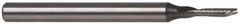 Accupro - 1/16" Cutting Diam x 1/4" Length of Cut, 1 Flute, Downcut Spiral Router Bit - Uncoated, Right Hand Cut, Solid Carbide, 2" OAL x 1/4" Shank Diam, Single Edge, 21° Helix Angle - Caliber Tooling