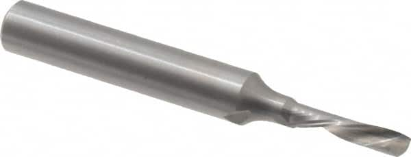 Onsrud - 1/8" Cutting Diam x 1/2" Length of Cut, 1 Flute, Downcut Spiral Router Bit - Uncoated, Right Hand Cut, Solid Carbide, 2" OAL x 1/4" Shank Diam, Single Edge, 22° Helix Angle - Caliber Tooling