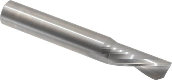 Onsrud - 1/2" Cutting Diam x 1-1/8" Length of Cut, 1 Flute, Downcut Spiral Router Bit - Uncoated, Right Hand Cut, Solid Carbide, 3-1/2" OAL x 1/2" Shank Diam, Single Edge, 22° Helix Angle - Caliber Tooling