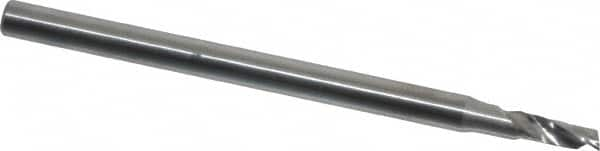 Onsrud - 3/32" Cutting Diam x 1/4" Length of Cut, 1 Flute, Upcut Spiral Router Bit - Uncoated, Right Hand Cut, Solid Carbide, 2" OAL x 1/8" Shank Diam, Single Edge, 22° Helix Angle - Caliber Tooling