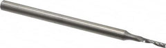 Onsrud - 1/16" Cutting Diam x 1/4" Length of Cut, 1 Flute, Upcut Spiral Router Bit - Uncoated, Right Hand Cut, Solid Carbide, 2" OAL x 1/8" Shank Diam, Single Edge, 21° Helix Angle - Caliber Tooling