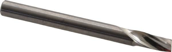 Onsrud - 3/16" Cutting Diam x 3/8" Length of Cut, 1 Flute, Upcut Spiral Router Bit - Uncoated, Right Hand Cut, Solid Carbide, 2" OAL x 3/16" Shank Diam, Single Edge, 21° Helix Angle - Caliber Tooling