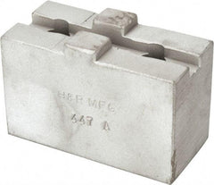 H & R Manufacturing - Tongue & Groove Attachment, Square Soft Lathe Chuck Jaw - Aluminum, 1-1/2" Btw Mount Hole Ctrs, 2-5/8" Long x 1-1/4" Wide x 1-5/8" High, 5/16" Groove - Caliber Tooling