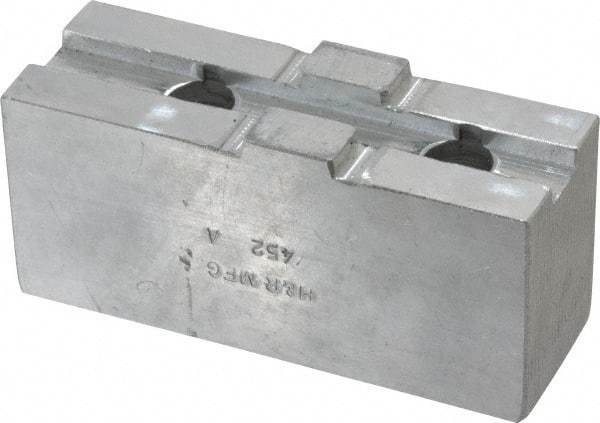 H & R Manufacturing - Tongue & Groove Attachment, Square Soft Lathe Chuck Jaw - Aluminum, 2.12" Btw Mount Hole Ctrs, 4-1/4" Long x 1-1/2" Wide x 1-7/8" High, 1/2" Groove - Caliber Tooling