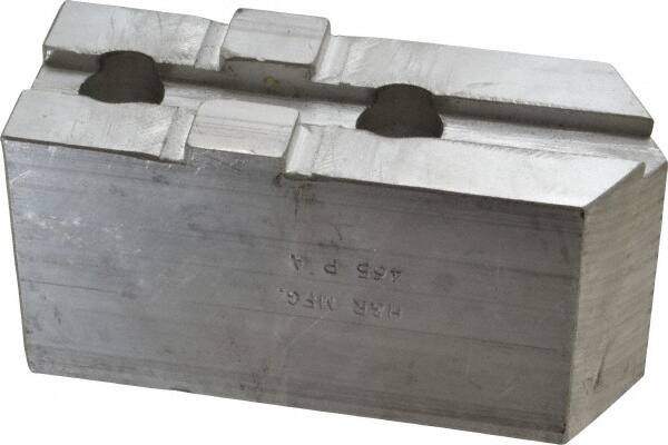 H & R Manufacturing - Tongue & Groove Attachment, Square Soft Lathe Chuck Jaw - Aluminum, 2.12" Btw Mount Hole Ctrs, 4-13/16" Long x 1-3/4" Wide x 2-3/8" High, 1/2" Groove - Caliber Tooling