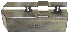 H & R Manufacturing - Tongue & Groove Attachment, Square Soft Lathe Chuck Jaw - Aluminum, 1-1/2" Btw Mount Hole Ctrs, 3-3/16" Long x 1-1/4" Wide x 3-3/8" High, 5/16" Groove - Caliber Tooling