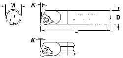 Everede Tool - 0.844" Min Bore Diam, 10" OAL, 3/4" Shank Diam, Indexable Boring Bar - WCGT 3 Insert, Screw Holding Method - Caliber Tooling