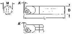 Everede Tool - 0.844" Min Bore Diam, 10" OAL, 3/4" Shank Diam, Indexable Boring Bar - WCGT 3 Insert, Screw Holding Method - Caliber Tooling