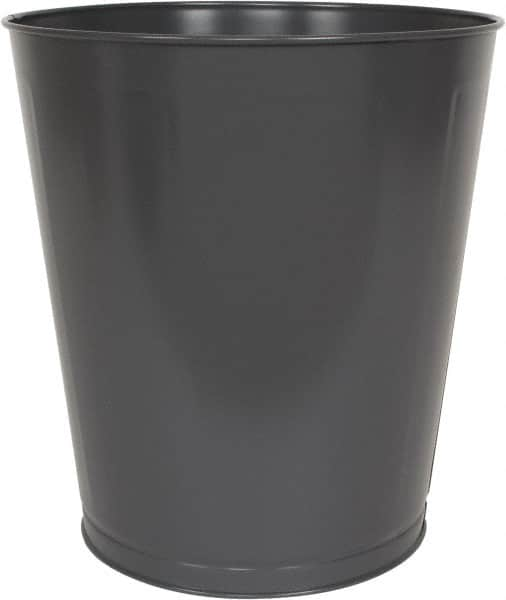 Value Collection - 28 Qt Gray Round Trash Can - Steel, 14-1/4" High - Caliber Tooling