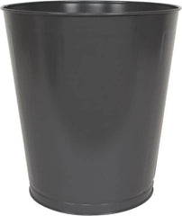 Value Collection - 28 Qt Gray Round Trash Can - Steel, 14-1/4" High - Caliber Tooling