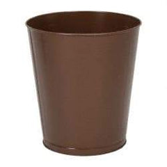 Value Collection - 28 Qt Brown Round Trash Can - Steel, 14-1/4" High - Caliber Tooling