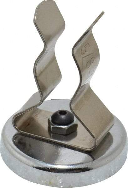 Mag-Mate - 11 Lb Max Pull Force, 1-29/32" Overall Height, 1.41" Diam, Ceramic Cup Magnet - Clamp Style, 7/8" Clamp Opening, Chrome Plated - Caliber Tooling