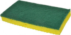 3M - 6.1" Long x 3.6" Wide x 0.7" Thick Scouring Sponge - Medium-Duty, Yellow/Green - Caliber Tooling