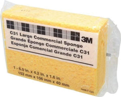 3M - 6" Long x 4-1/4" Wide x 1-5/8" Thick Cleansing Pad - Heavy-Duty, Yellow - Caliber Tooling