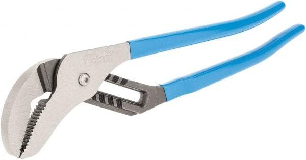 Channellock - 16" OAL, 4-1/4" Max Capacity, 8 Position Tongue & Groove Pliers - Standard Straight Jaws, Standard Head, Plastic Dipped Handles - Caliber Tooling