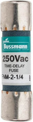 Cooper Bussmann - 250 VAC, 2.25 Amp, Time Delay General Purpose Fuse - Fuse Holder Mount, 1-1/2" OAL, 10 at 125 V kA Rating, 13/32" Diam - Caliber Tooling