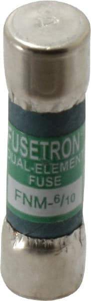 Cooper Bussmann - 250 VAC, 0.6 Amp, Time Delay General Purpose Fuse - Fuse Holder Mount, 1-1/2" OAL, 10 at 125 V kA Rating, 13/32" Diam - Caliber Tooling