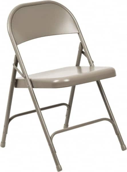 NPS - 16-5/8" Wide x 16-1/4" Deep x 29-1/2" High, Steel Standard Folding Chair - Gray - Caliber Tooling