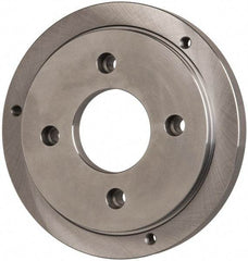 Buck Chuck Company - Adapter Back Plate for 10" Diam Self Centering Lathe Chucks - A1/A2-6 Mount, 3-1/4" Through Hole Diam, 7.858mm ID, 10" OD, 0.911" Flange Height, Steel - Caliber Tooling