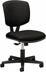 Hon - 18-3/4" High Pneumatic Height Adjustable Chair - 18" Wide x 18" Deep, 100% Polyester Seat, Black - Caliber Tooling