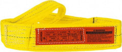 Lift-All - 3' Long x 3" Wide, 4,800 Lb Vertical Capacity, 1 Ply, Polyester Web Sling - 3,800 Lb Choker Capacity, Yellow - Caliber Tooling