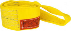 Lift-All - 6' Long x 4" Wide, 6,400 Lb Vertical Capacity, 1 Ply, Polyester Web Sling - 5,000 Lb Choker Capacity, Yellow - Caliber Tooling