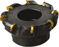 Seco - 2.95" Cut Diam, 3/4" Arbor Hole, 0.197" Max Depth of Cut, 43° Indexable Chamfer & Angle Face Mill - 4 Inserts, OFE. 070405 Insert, Right Hand Cut, 4 Flutes, Series R220 - Caliber Tooling