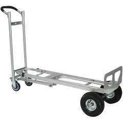 Wesco Industrial Products - 750 Lb Capacity 52" OAH 3 Position Hand Truck - 12 x 51" Base Plate, Continuous Handle, Aluminum, Full Pneumatic Wheels - Caliber Tooling