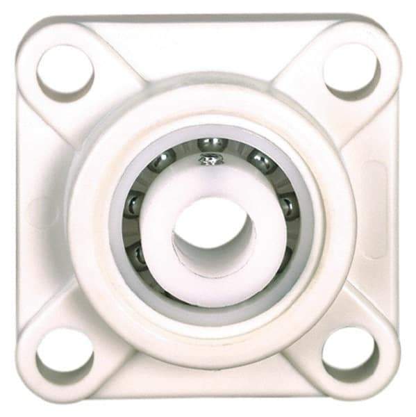 Made in USA - 3-25/64" OAL x 1-3/32" OAH Mounted Bearing/Pillow Block - 78 Lb Dyn Cap, Polyester - Caliber Tooling