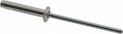 RivetKing - Size 48 Dome Head Aluminum Open End Blind Rivet - Steel Mandrel, 0.376" to 1/2" Grip, 1/4" Head Diam, 0.129" to 0.133" Hole Diam, 0.65" Length Under Head, 1/8" Body Diam - Caliber Tooling