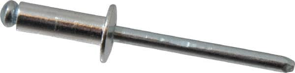 RivetKing - Size 66 Dome Head Aluminum Open End Blind Rivet - Steel Mandrel, 0.251" to 3/8" Grip, 3/8" Head Diam, 0.192" to 0.196" Hole Diam, 0.575" Length Under Head, 3/16" Body Diam - Caliber Tooling