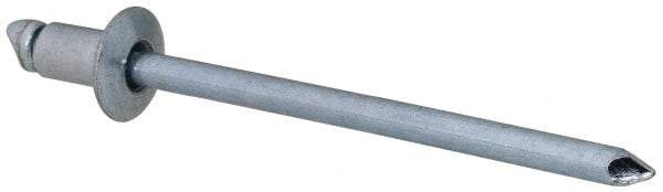 RivetKing - Size 41 Dome Head Steel Open End Blind Rivet - Steel Mandrel, 0.02" to 0.062" Grip, 1/4" Head Diam, 0.129" to 0.133" Hole Diam, 0.212" Length Under Head, 1/8" Body Diam - Caliber Tooling