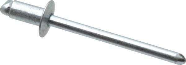 RivetKing - Size 52 Dome Head Steel Open End Blind Rivet - Steel Mandrel, 0.02" to 1/8" Grip, 0.312" Head Diam, 0.16" to 0.164" Hole Diam, 0.3" Length Under Head, 5/32" Body Diam - Caliber Tooling